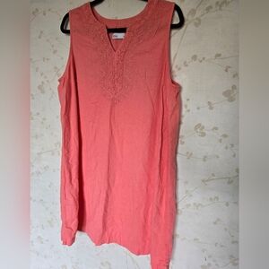 croft & barrow Coral Sleeveless Embroidered V-Neck Tank